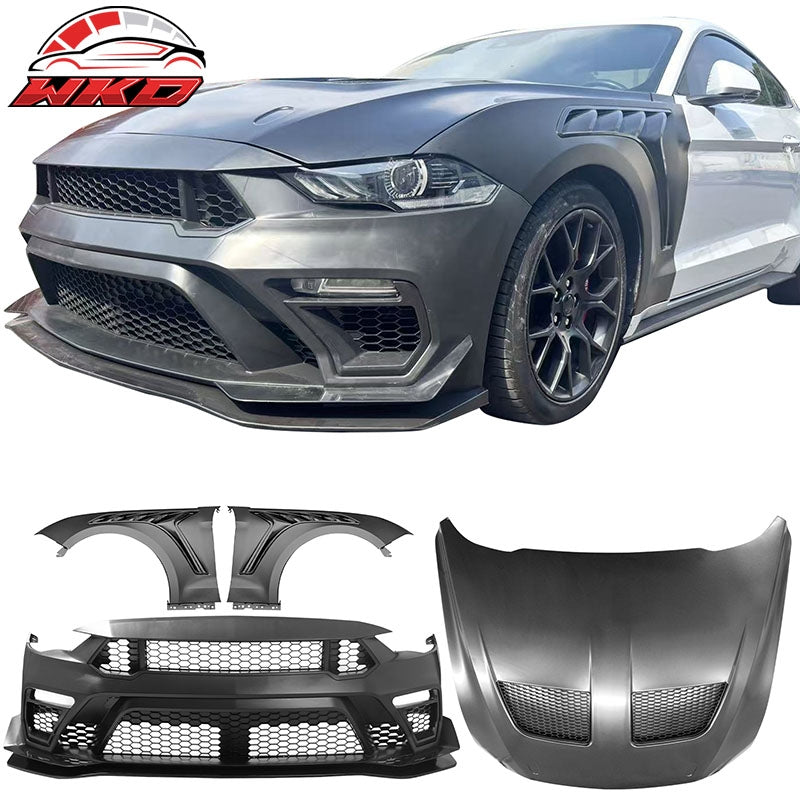 Wholesale For 18-23 Ford Mustang GTD Style Front Bumper Conversion + Fender + Hood +Grille
