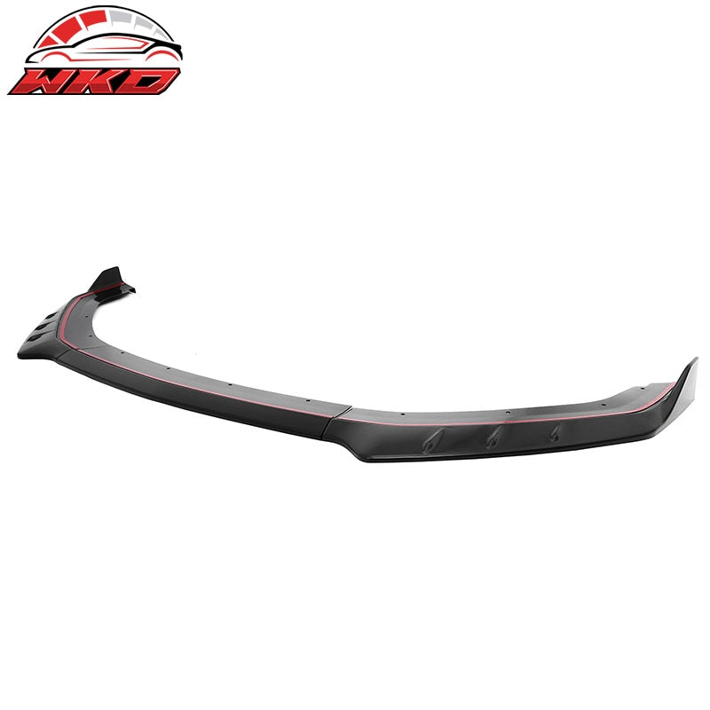 Fits 24-26 Ford Mustang IKON Style Front Bumper Lip Matte Black Lower Splitter