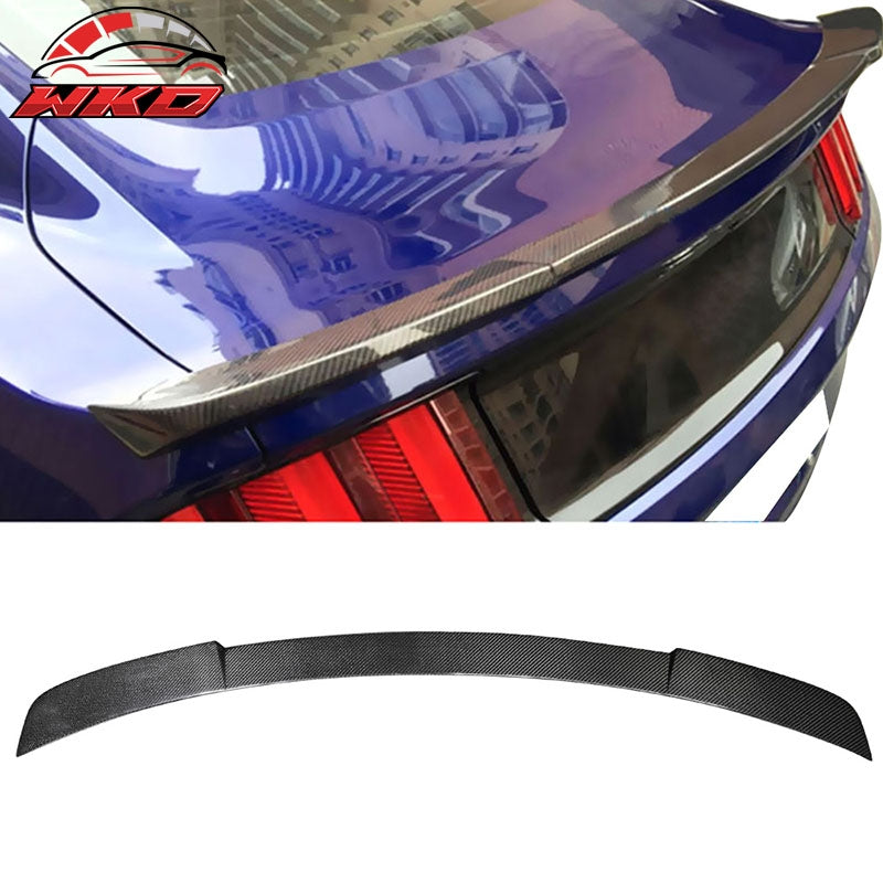 Fits 15-23 Ford Mustang IKON Style Trunk Spoiler Wing - Matte Carbon Fiber