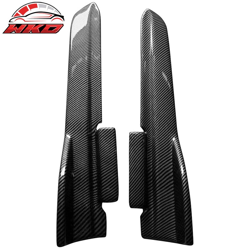 Fit 10-14 Ford Mustang LS Style 2PC Rear Bumper Lip Aprons PP Carbon Fiber Print