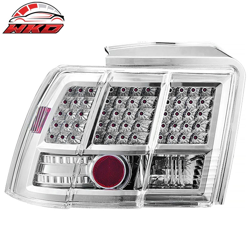 Fits 99-04 Ford Mustang Left Right RH LH Tail Lights Rear Brake Lamps Clear Lens