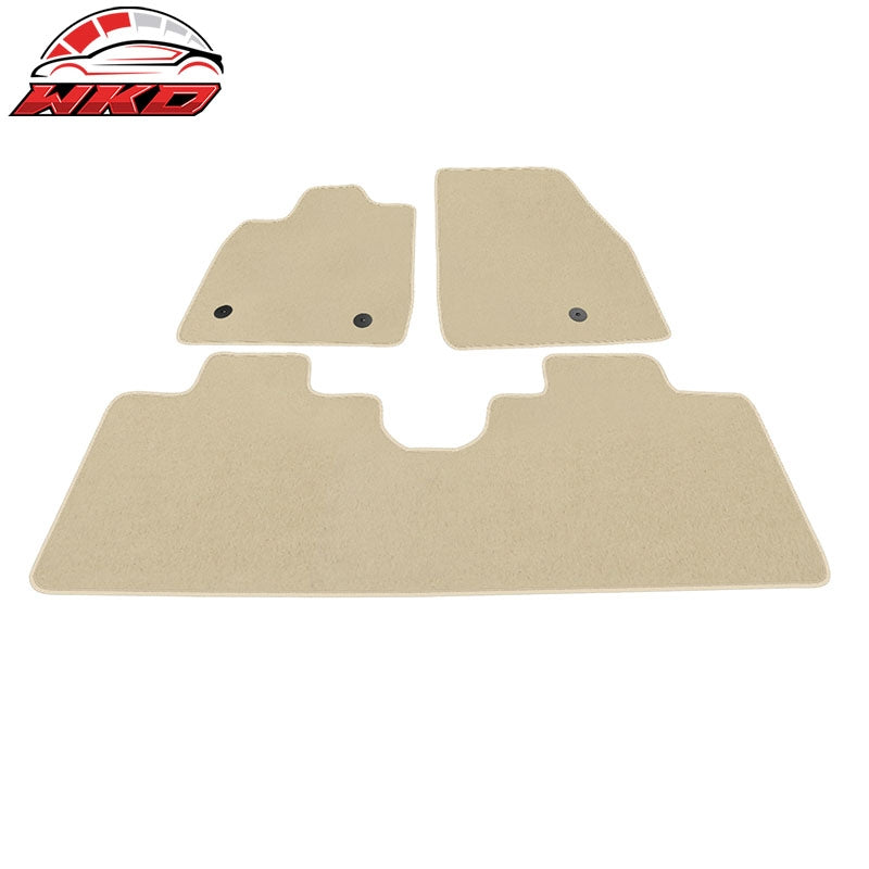 Fits 21-26 Ford Mustang Mach-E Front Rear Floor Mats Liner Carpets Nylon Beige