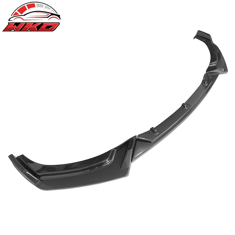Fits 21-23 Ford Mustang Mach-E GT 3PCS Front Bumper Lip PP Carbon Fiber Print