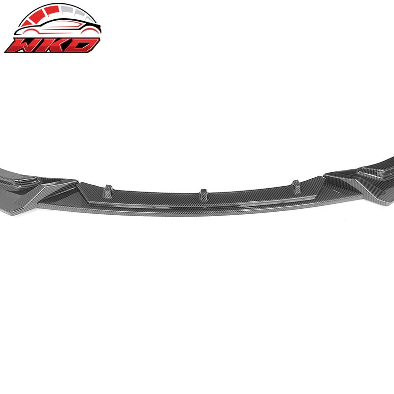 Fits 21-23 Ford Mustang Mach-E GT 3PCS Front Bumper Lip PP Carbon Fiber Print