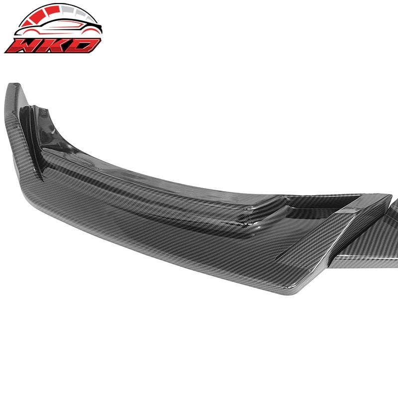Fits 21-23 Ford Mustang Mach-E GT 3PCS Front Bumper Lip PP Carbon Fiber Print