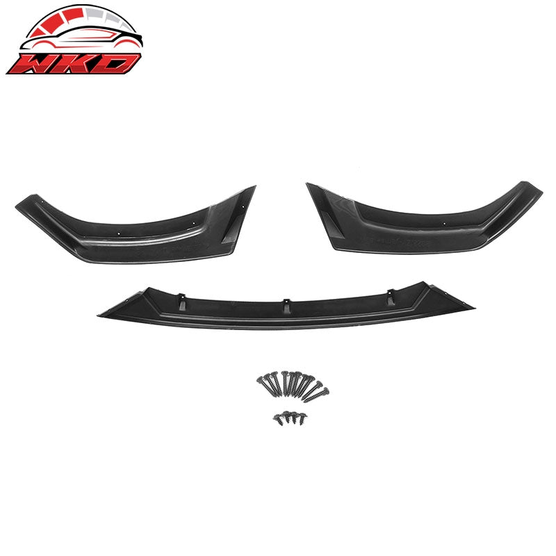Fits 21-23 Ford Mustang Mach-E GT 3PCS Front Bumper Lip PP Carbon Fiber Print