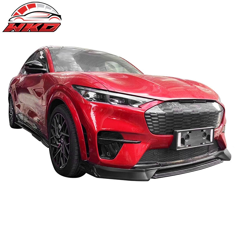 Fits 21-23 Ford Mustang Mach-E Matte Black Front Bumper Lip Spoiler Splitter 3PC