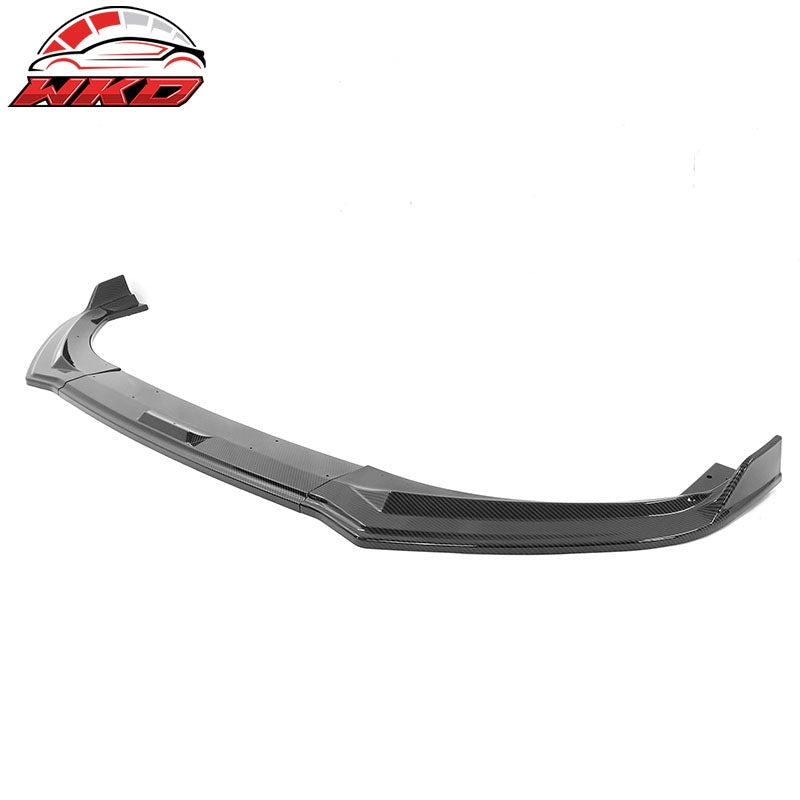 Fits 21-26 Ford Mustang Mach-E IKON Carbon Fiber Print Front Bumper Lip PP 3PCS