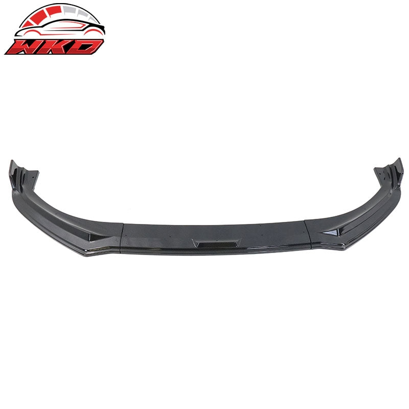 Fits 21-26 Ford Mustang Mach-E IKON Carbon Fiber Print Front Bumper Lip PP 3PCS