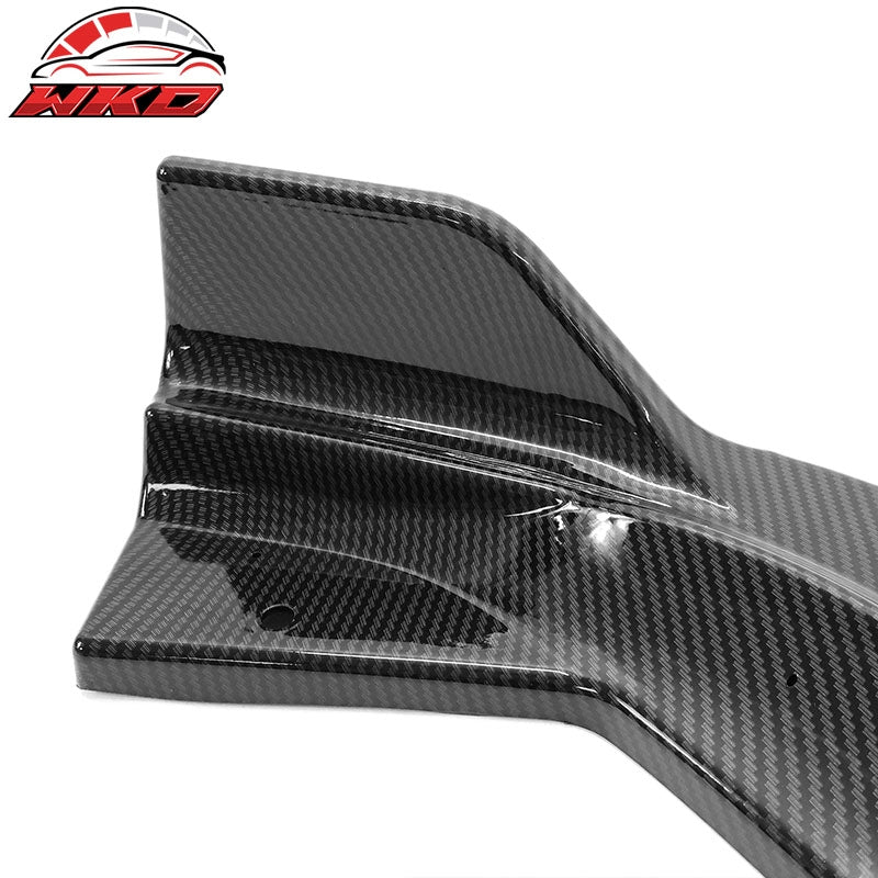 Fits 21-26 Ford Mustang Mach-E IKON Carbon Fiber Print Front Bumper Lip PP 3PCS
