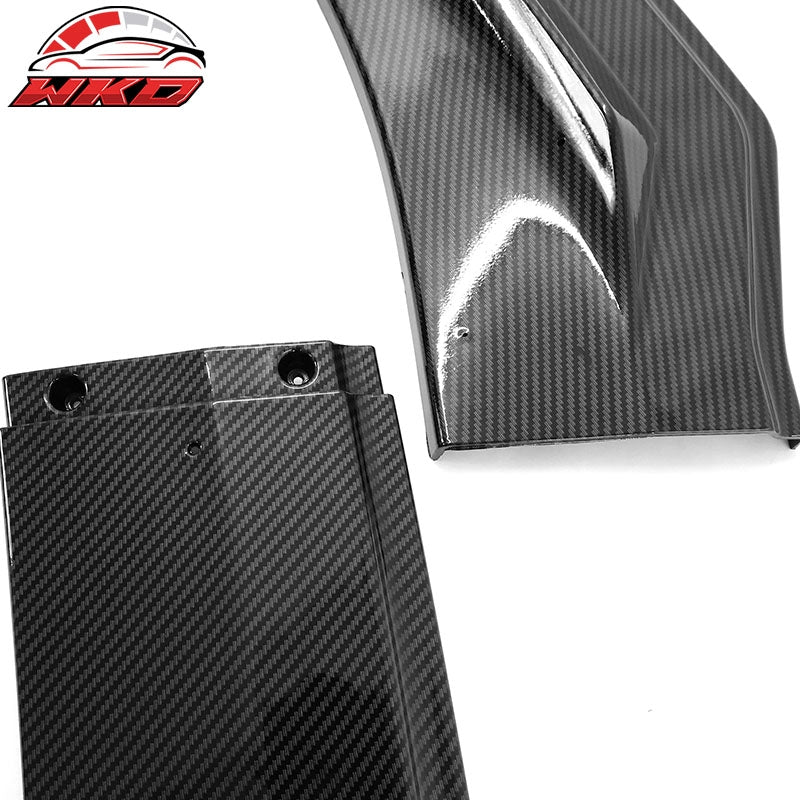 Fits 21-26 Ford Mustang Mach-E IKON Carbon Fiber Print Front Bumper Lip PP 3PCS