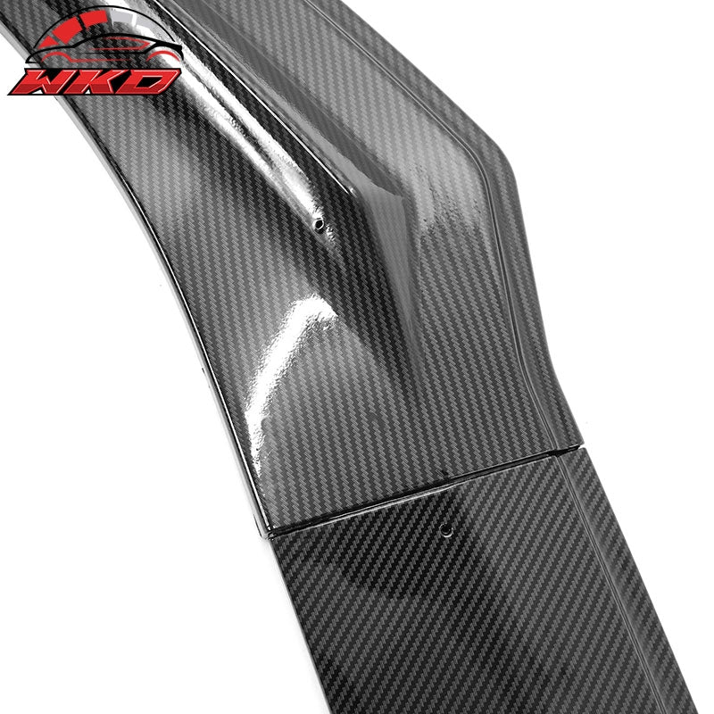 Fits 21-26 Ford Mustang Mach-E IKON Carbon Fiber Print Front Bumper Lip PP 3PCS