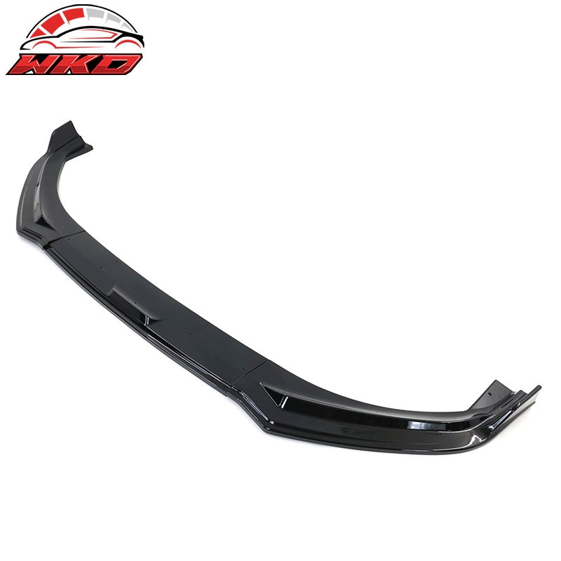 Fits 21-26 Ford Mustang Mach-E IKON Style Gloss Black Front Bumper Lip PP 3PCS