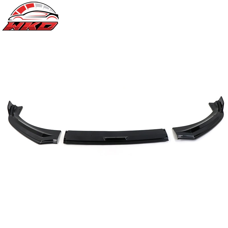Fits 21-26 Ford Mustang Mach-E IKON Style Gloss Black Front Bumper Lip PP 3PCS
