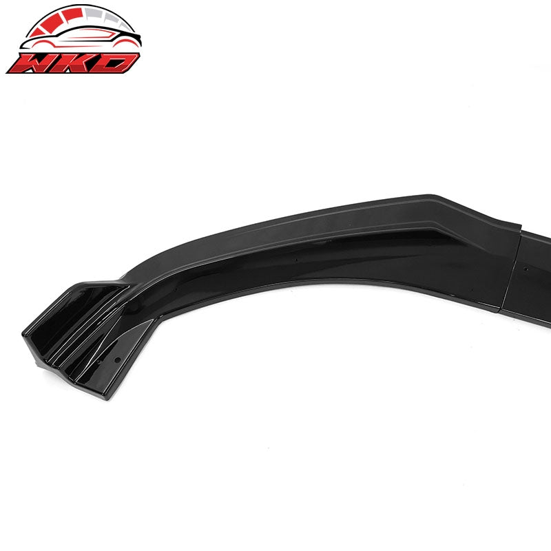 Fits 21-26 Ford Mustang Mach-E IKON Style Gloss Black Front Bumper Lip PP 3PCS