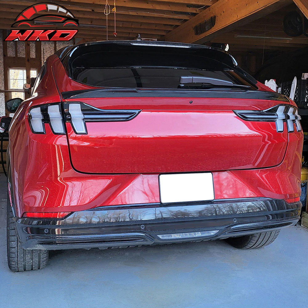 Fits 21-25 Ford Mustang Mach-E IKON Style Gloss Black MID Rear Trunk Spoiler ABS