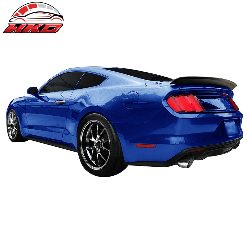 Fits 15-23 Ford Mustang R Style Rear Trunk Lid Spoiler Wing Matte Black ABS