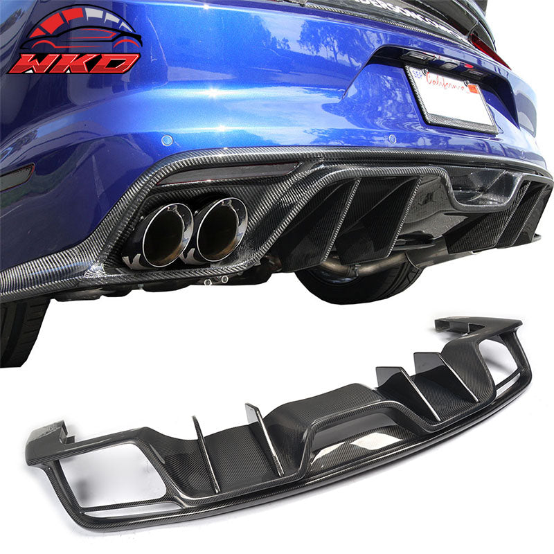 Fits 15-17 Ford Mustang Coupe JC Style Rear Bumper Diffuser Matte Carbon Fiber