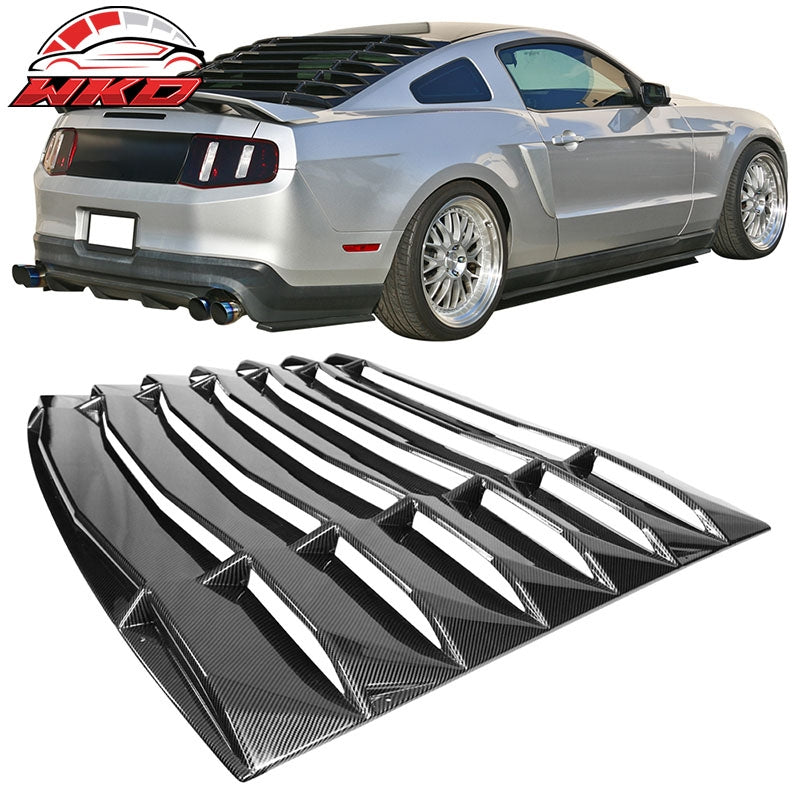 Wholesale 05-14 Ford Mustang Carbon Fiber Print Rear Window Louvers Vent IKON Style