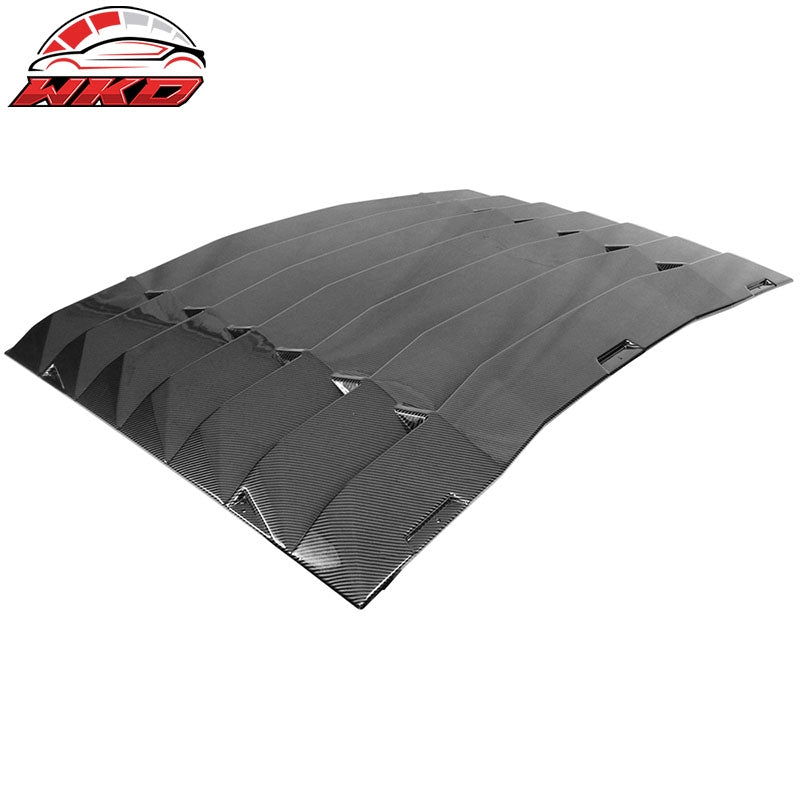 Fits 05-14 Ford Mustang Carbon Fiber Print Rear Window Louvers Vent IKON Style