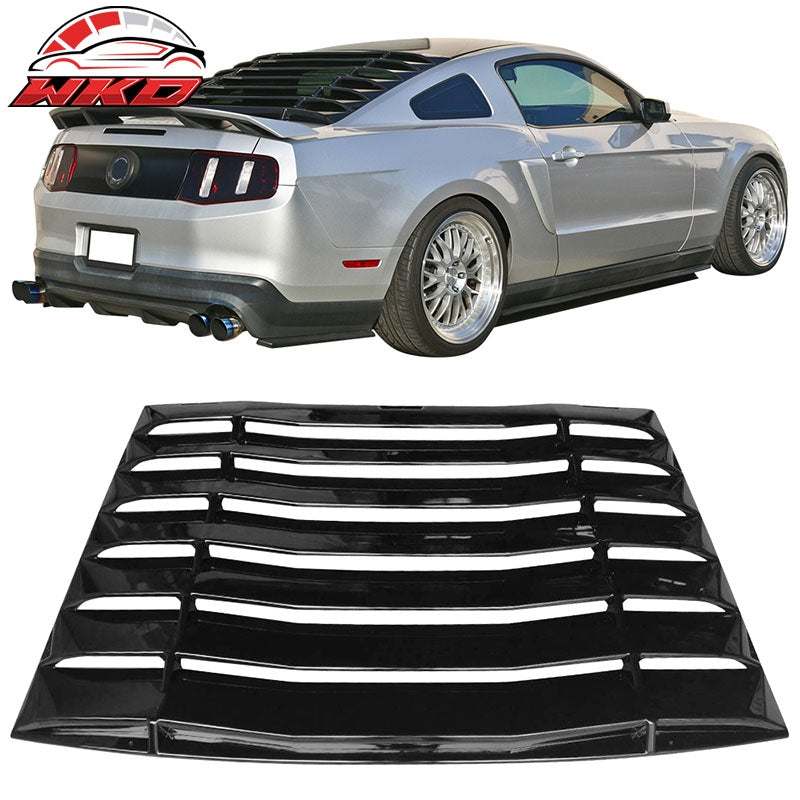 Wholesale 05-14 Ford Mustang IKON Style Rear Window Louver Sun Shade Vent Gloss Black