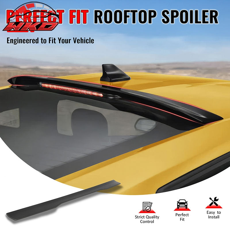 Fits 24-26 Ford Mustang S650 Coupe OE Style Rear Roof Spoiler Matte Black ABS