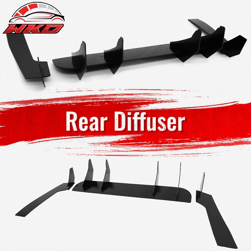 Fits 24-26 Ford Mustang S650 EcoBoost GT Rear Bumper Lip Diffuser Gloss Black PP
