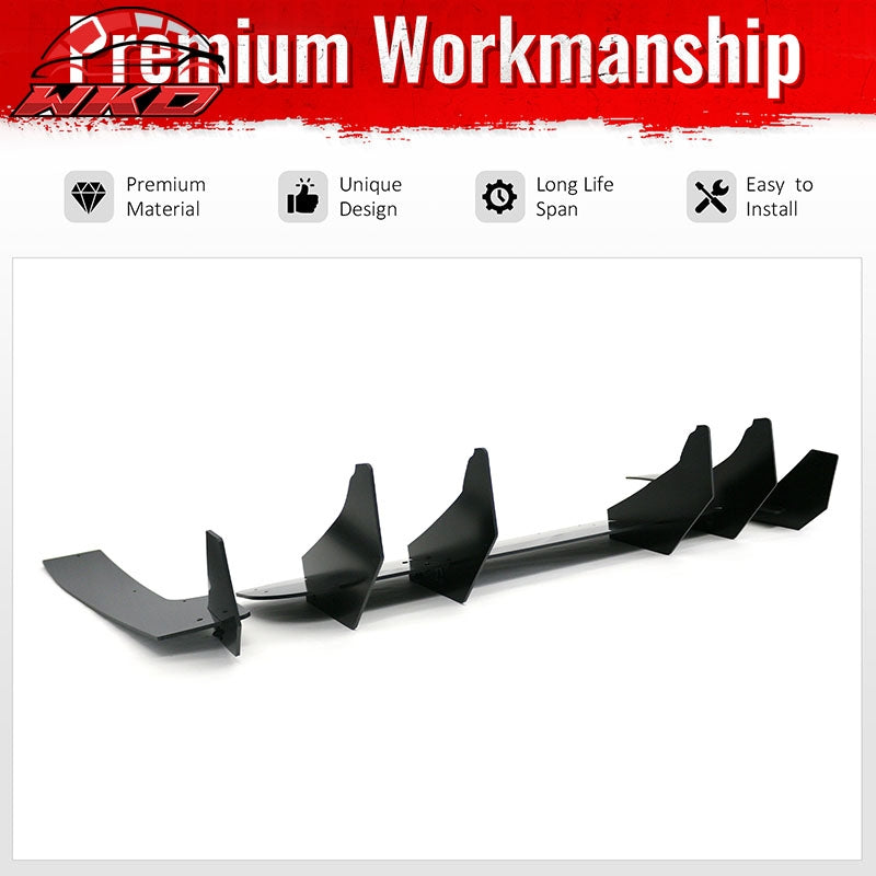 Fits 24-26 Ford Mustang S650 EcoBoost GT Rear Bumper Lip Diffuser Gloss Black PP