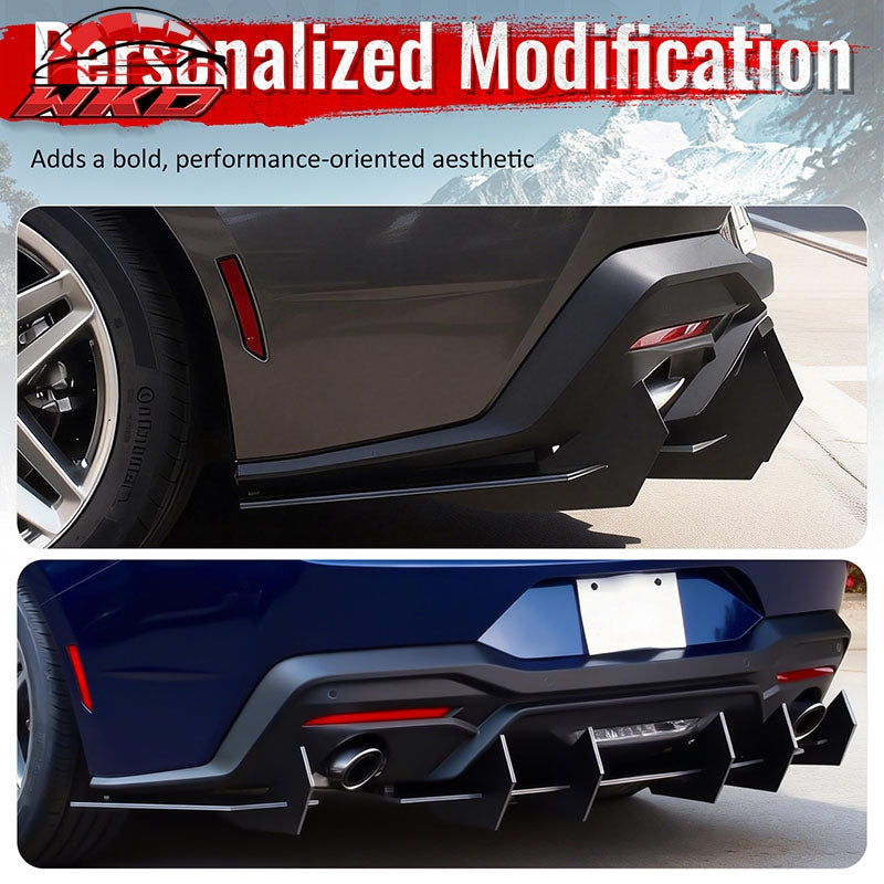 Fits 24-26 Ford Mustang S650 EcoBoost GT Rear Bumper Lip Diffuser Gloss Black PP