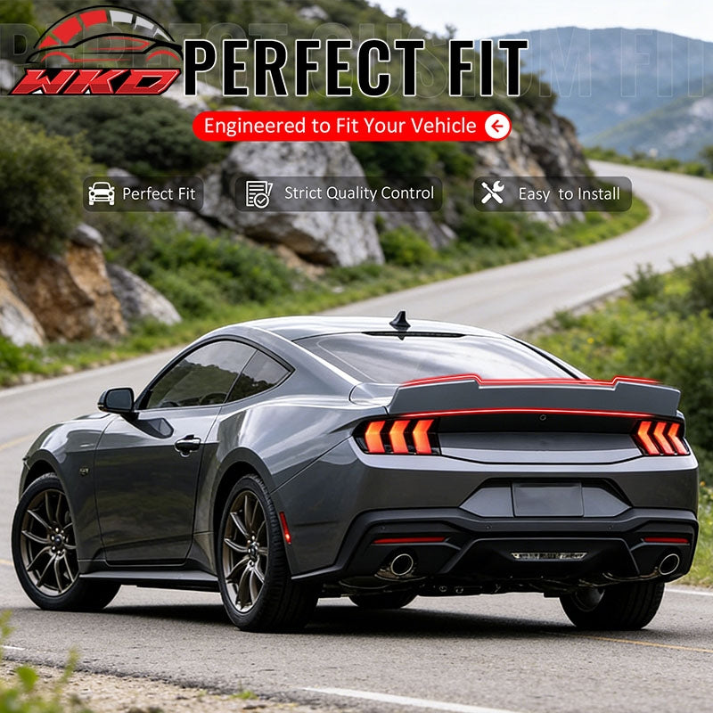 Wholesale For 24-26 Ford Mustang SK Style Duckbill Trunk Spoiler Gloss Black Rear Wing ABS - Wikond Auto