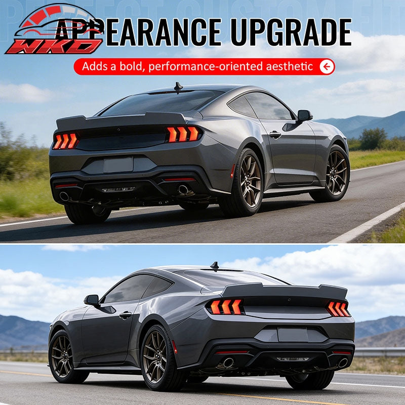 Wholesale For 24-26 Ford Mustang SK Style Duckbill Trunk Spoiler Gloss Black Rear Wing ABS - Wikond Auto