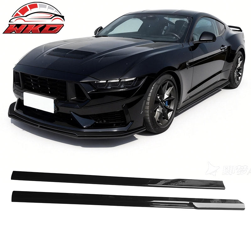 Wholesale 24-26 Ford Mustang IKON Style Gloss Black Side Skirts Diffuser Add on