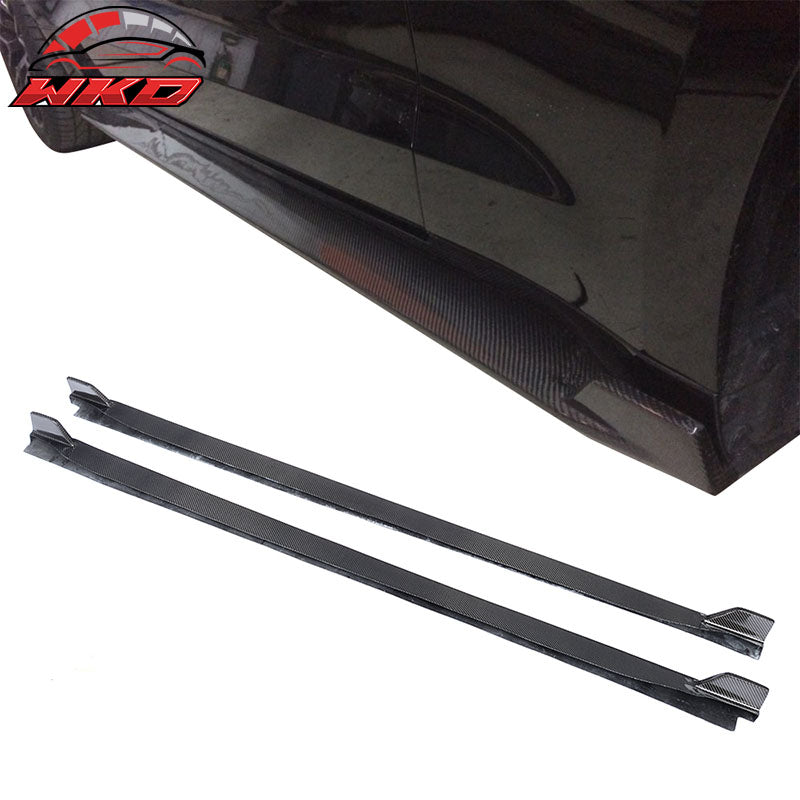 Fits 15-23 Ford Mustang S550 Coupe JC Style 2PCS Side Skirts Matte Carbon Fiber