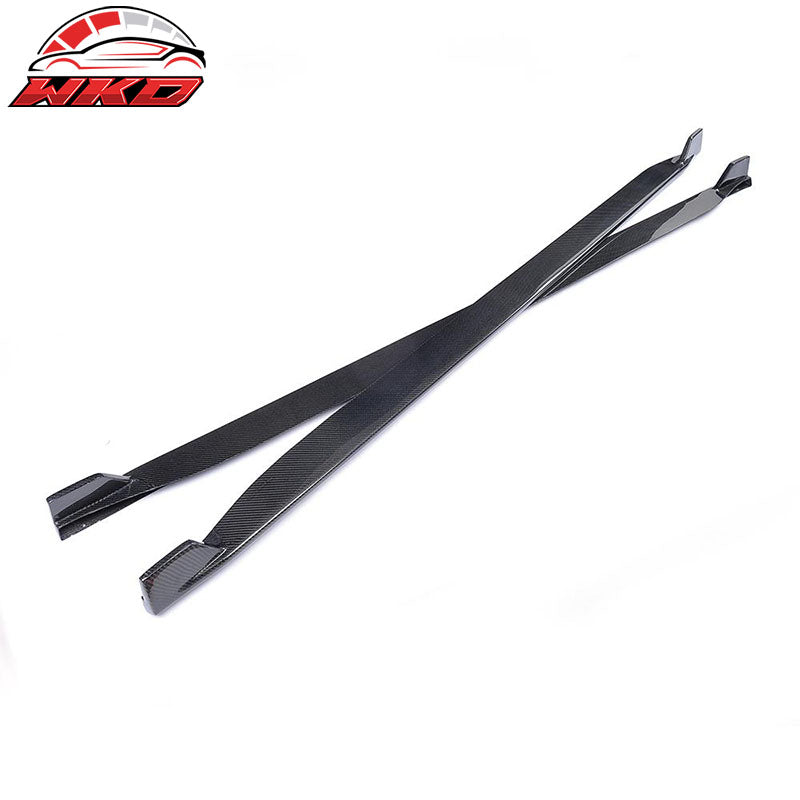 Fits 15-23 Ford Mustang S550 Coupe JC Style 2PCS Side Skirts Matte Carbon Fiber