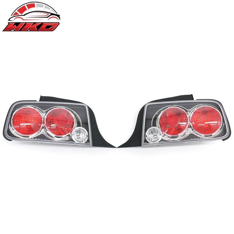 Fits 05-09 Ford Mustang Tail Lights Rear Brake Lamps Black Housing W/Red Lens