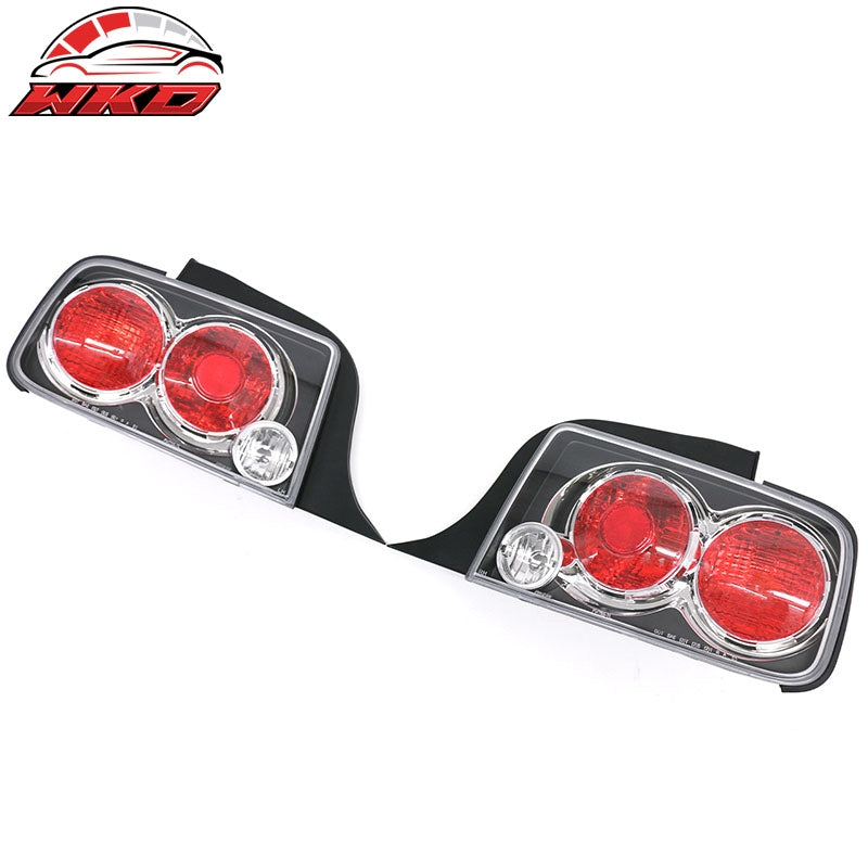 Fits 05-09 Ford Mustang Tail Lights Rear Brake Lamps Black Housing W/Red Lens
