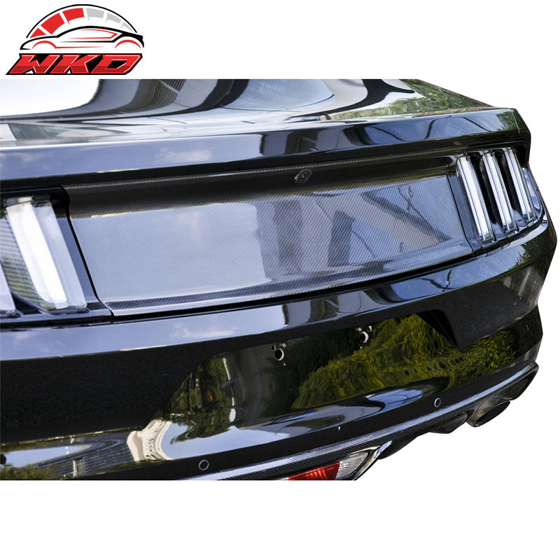 Fits 15-23 Ford Mustang Vintage Style Trunk Boot Cover Panel Matte Carbon Fiber