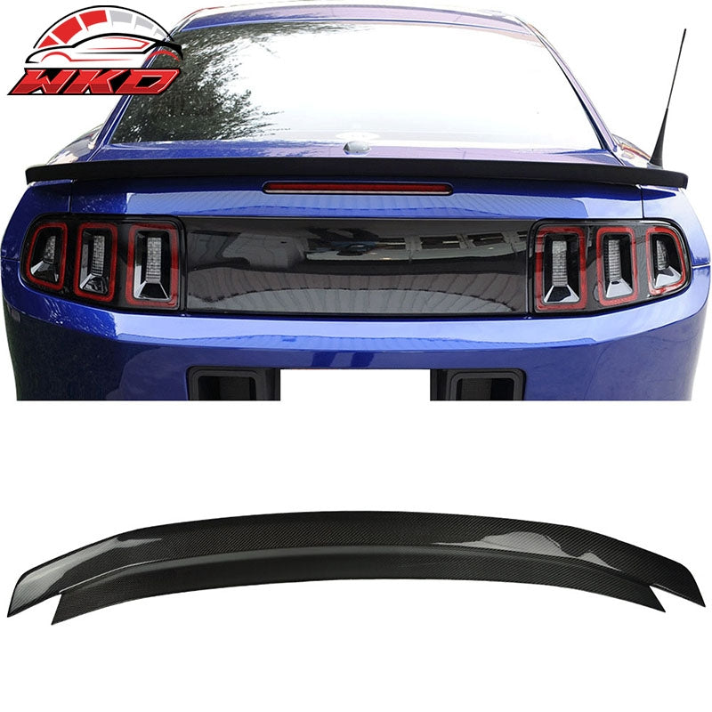 Fits 10-14 Ford Mustang Trunk Spoiler Wing - Matte Carbon Fiber