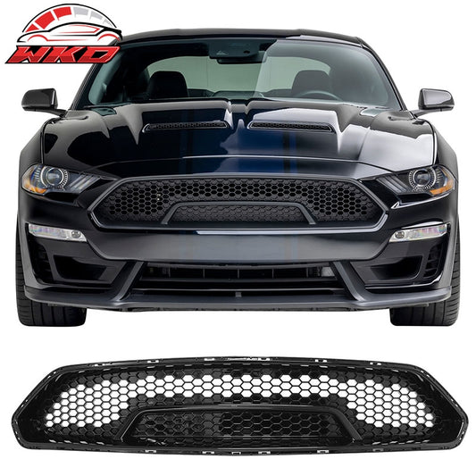 Wholesale 18-23 Ford Mustang Upper Grille Shelby Super Snake Style Gloss Black Guard - Wikond Auto
