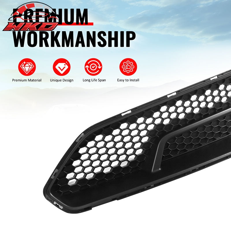Fits 18-23 Ford Mustang Upper Grille Shelby Super Snake Style Matte Black Guard