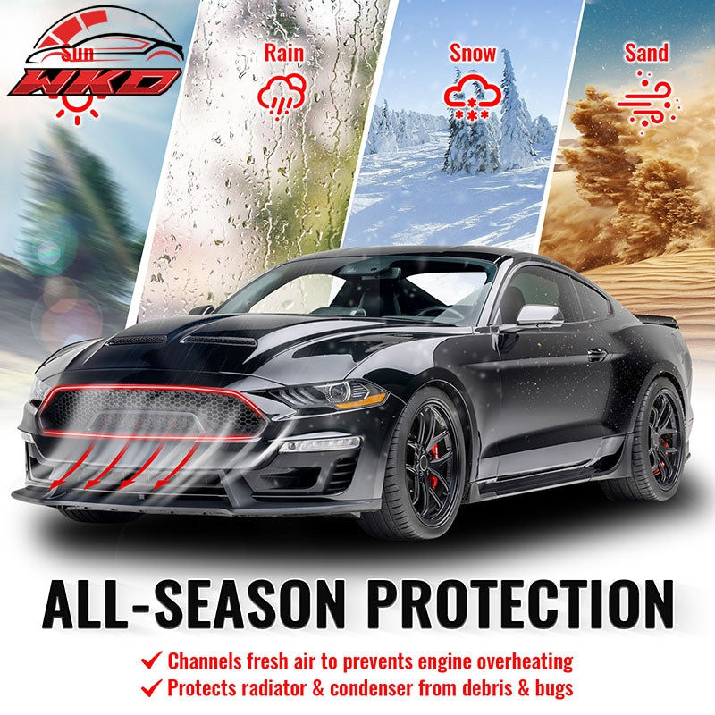 Fits 18-23 Ford Mustang Upper Grille Shelby Super Snake Style Matte Black Guard