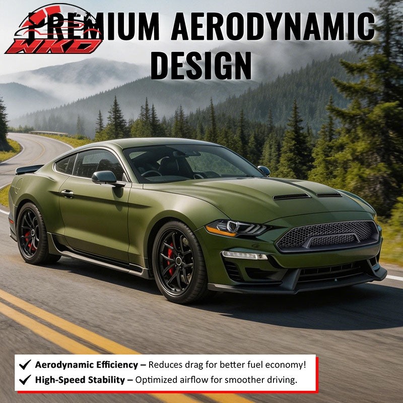 Fits 18-23 Ford Mustang Upper Grille Shelby Super Snake Style Matte Black Guard