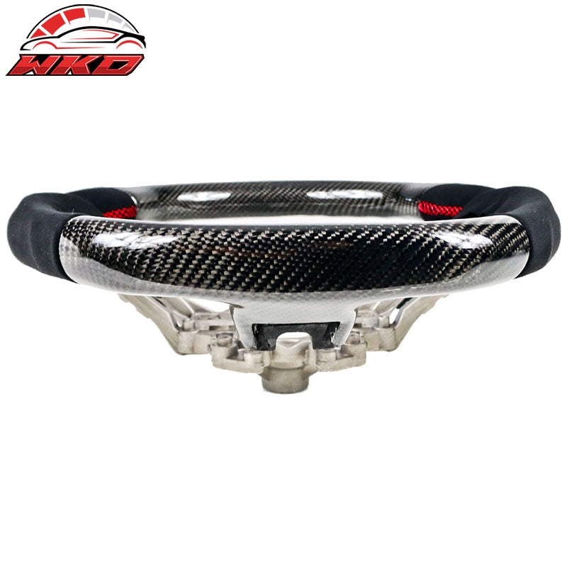 Fits 18-23 Ford Mustang Carbon Fiber & Alcantara Steering Wheel w/ Red Stitching