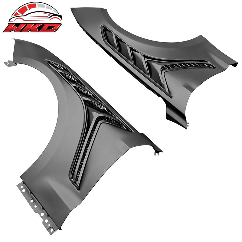 Fits 18-23 Ford Mustang V6/GT/Bullitt GTD Style Front Side Fenders - Aluminum