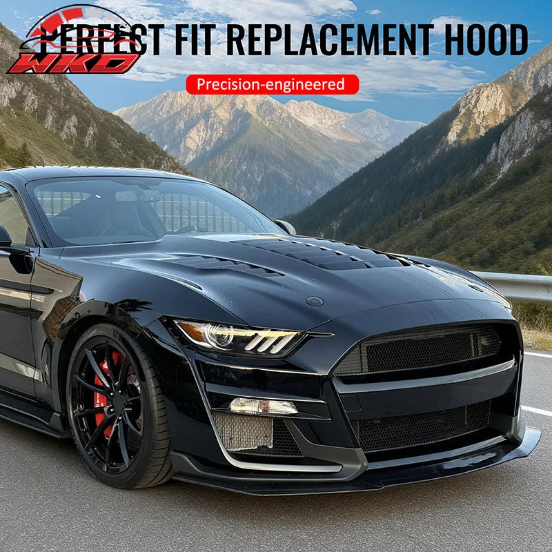 For 15-17 Ford Mustang V6/GT/GT350 20-23 GT500 GT500KR Style Front Hood Aluminum