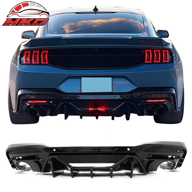 Wholesale 24-26 Ford Mustang V6/GT Rear Bumper Diffuser Speed Style Gloss Black Lip