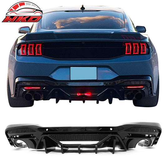 Wholesale 24-26 Ford Mustang V6/GT Rear Bumper Diffuser Speed Style Gloss Black Lip