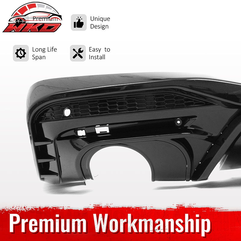 Fits 24-26 Ford Mustang V6/GT Rear Bumper Diffuser Competition Style Gloss Black