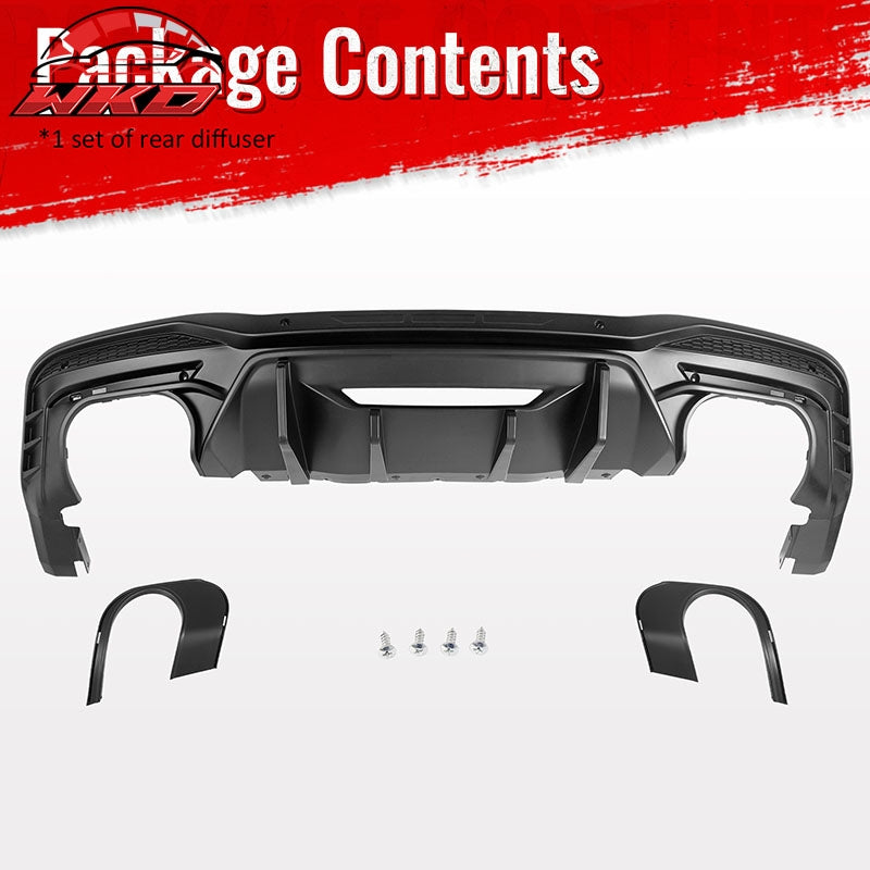 Wholesale 24-26 Ford Mustang V6/GT Rear Bumper Diffuser Competition Style Matte Black - Wikond Auto