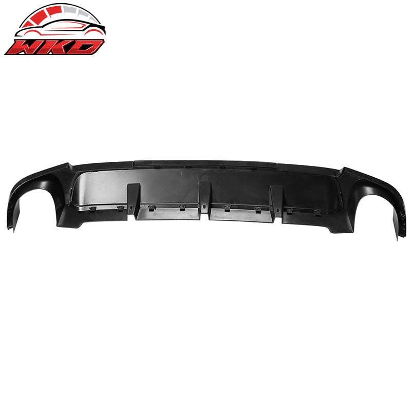 Fits 13-14 Ford Mustang V6 GT Gloss Black PP Rear Diffuser Lip W/ V1 Style Fin